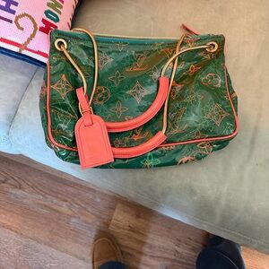 Louis Vuitton Bonbon Richard Prince Pochette Bag Green and Coral